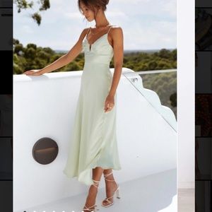 Cocktail midi dress, beautiful light green